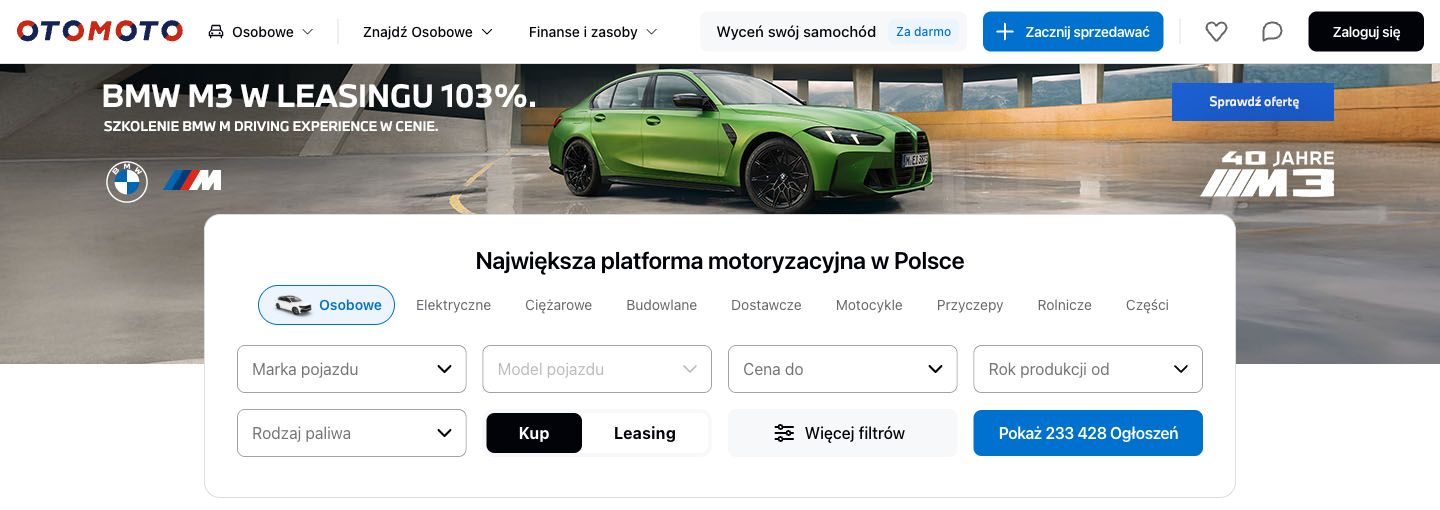 OtoMoto — strona główna
